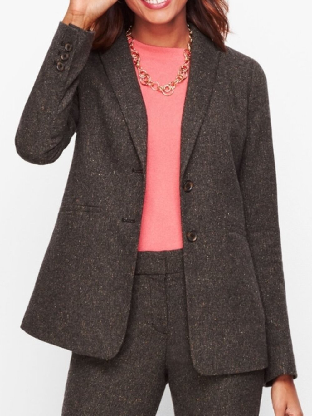 Talbots Donegal Jacket Blazer Women's Size 18 Office Business Casual Wool Blend